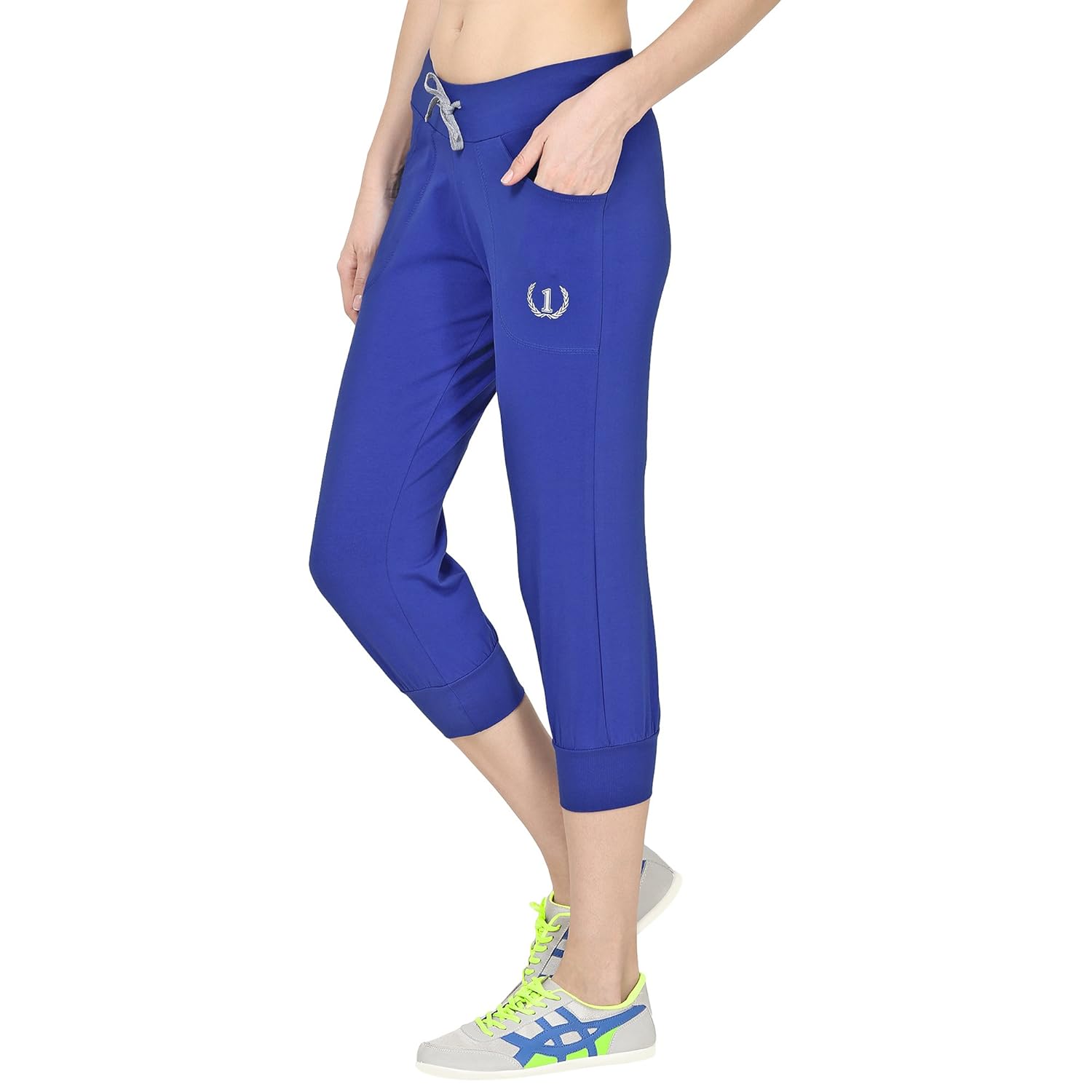 onesport blue regular fit sports track pants for women(onsp42rb)