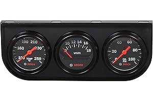 Bosch SP0F000054 Style Line 2" Triple Gauge Kit (Black Dial Face, Black Bezel)