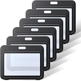 Uniclife ID Badge Holder Double-Sided Windows 6 Pack Horizontal Card Protector