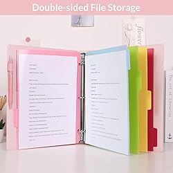 SKYDUE 3 Ring Binder with Clipboard,1 Inch