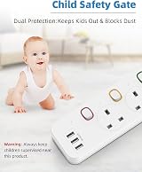 Mscien 1M Extension Lead with USB 4 Way Wall Mounted Power Strip 13A 3250W view 5