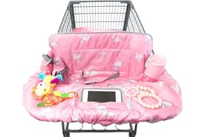 Limited Model - Lumiere Baby Shopping Cart Covers for Baby Girl (Unicorn & Rainbow)，2-in-1 Baby Highchair Cover, Full Protect
