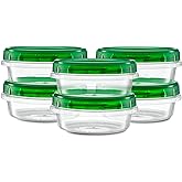 ELEGANT DISPOSABLES (8 Ounce 10 Pack) Twist cap Containers Clear Bottom With Green Top Screw on Lids Twist Top Food Storage F
