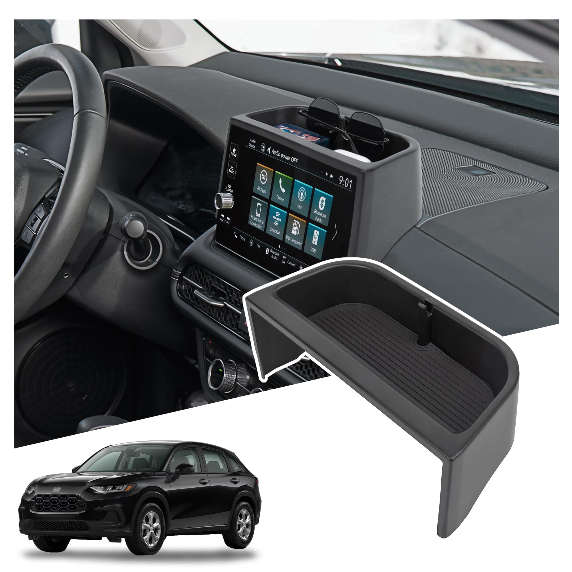 Photo 1 of Sinminou Center Console Organizer Dashboard Tray Compatible with 2023-2025 Honda HR-V Interior Accessories, Dashboard Storage Organizer Box, Fits Both Honda HRV 7-inch and 9-inch Screen