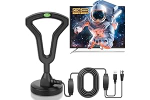 SOMNINOX 2025 HIDB Smart TV Indoor Antenna, Suitable for Long-Distance Reception of All Local Channels, Supports 4K 1080P, with a Strong Magnetic Base for Easy Installation, 16-Foot coaxial Cable.