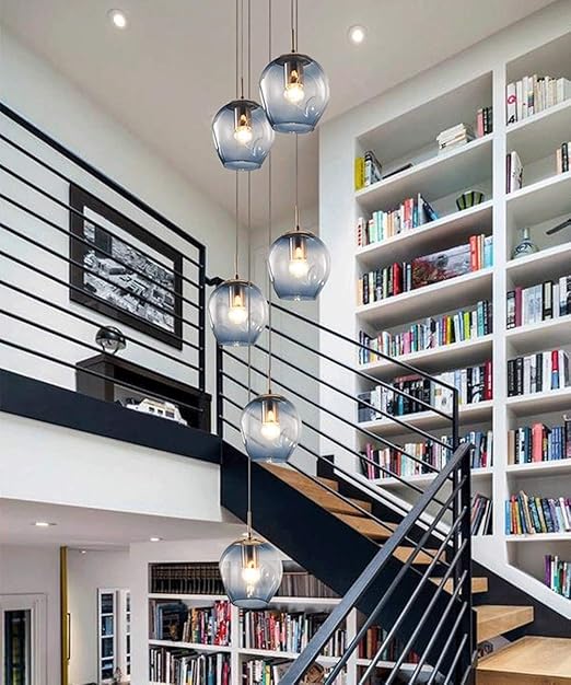 SBDLXY 30x150cm Moderner minimalistischer Treppenleuchter 6 Lichter