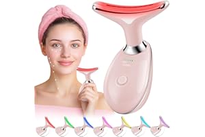 SCOPCK Red-Light-Therapy-for-Face, Facial Massager Wand Tool with 7 Color - Birthday, Christmas, Mothers Day, Valentines Day, Self Care Gifts for Her Women Mom Best Friend Wife Teacher (Pink)