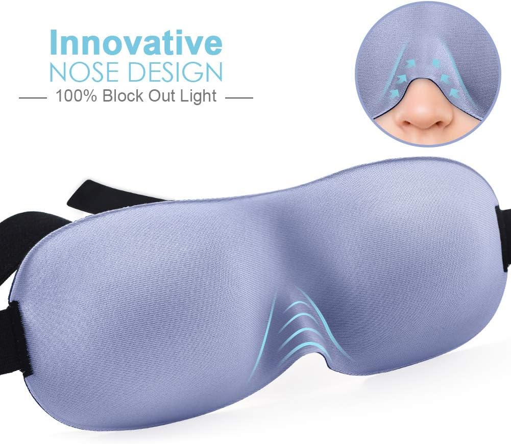 PaiTree Sleep Eye Mask, 2019 New Design Light Blocking Sleep Mask, Soft, Skin-Friendly Eye Mask for Sleeping, Zero-Pressure, Best Blinder for Travel/Sleeping/Shift Work/Meditation.£¨Purple£©