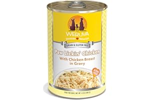 Weruva Classic Dog Food, Paw Lickin’ Chicken with Chicken Breast in Gravy, 14oz Can (Pack of 12)