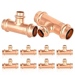 HeSun 10-Pack Copper Press Tee, 3/4" x 3/4" x