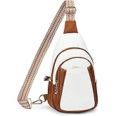 Crossbody Bags for Women Anti Theft Small Sling Handbag with Zipper Lock Vegan Leather RFID Blocking Chest Pure