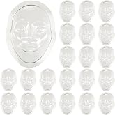 Seenelling 24 Pcs Plastic Face Mask Mold Clear Making Kit Paintable Face Masquerade for Art Classroom Halloween Cosplay Party
