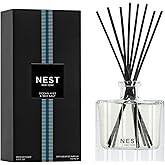 NEST New York Reed Diffuser, Ocean Mist & Sea Salt - 5.9 fl oz - Fragrance for Up to 90 Days - Reusable, Refillable Glass Holder - Includes 8 All-Natural Reed Sticks - Flame Free