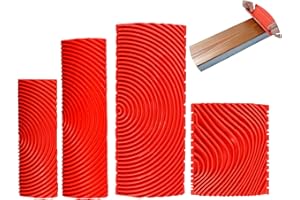 QUSMEIYICI 4PCS Wood Grain Tool, Wood Graining Painting Tool,Textured Paint Roller Tool Rubber Empaistic Paint Tool Wood Working Tools and Equipment Paint Scraper Tool for Wood for DIY Wall Room Art Decoration
