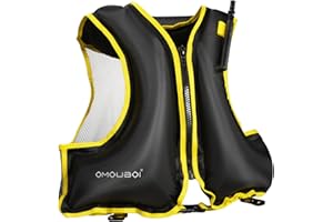 WILLCEAL Snorkel Vest for Adults, Inflatable Snorkeling Vest, Swim Jackets, Inflatable Safety Float Jackets for Women/Men, 40-100kg, Swimming Vests for Kayaking, Paddle Boarding, Fishing, Surfing