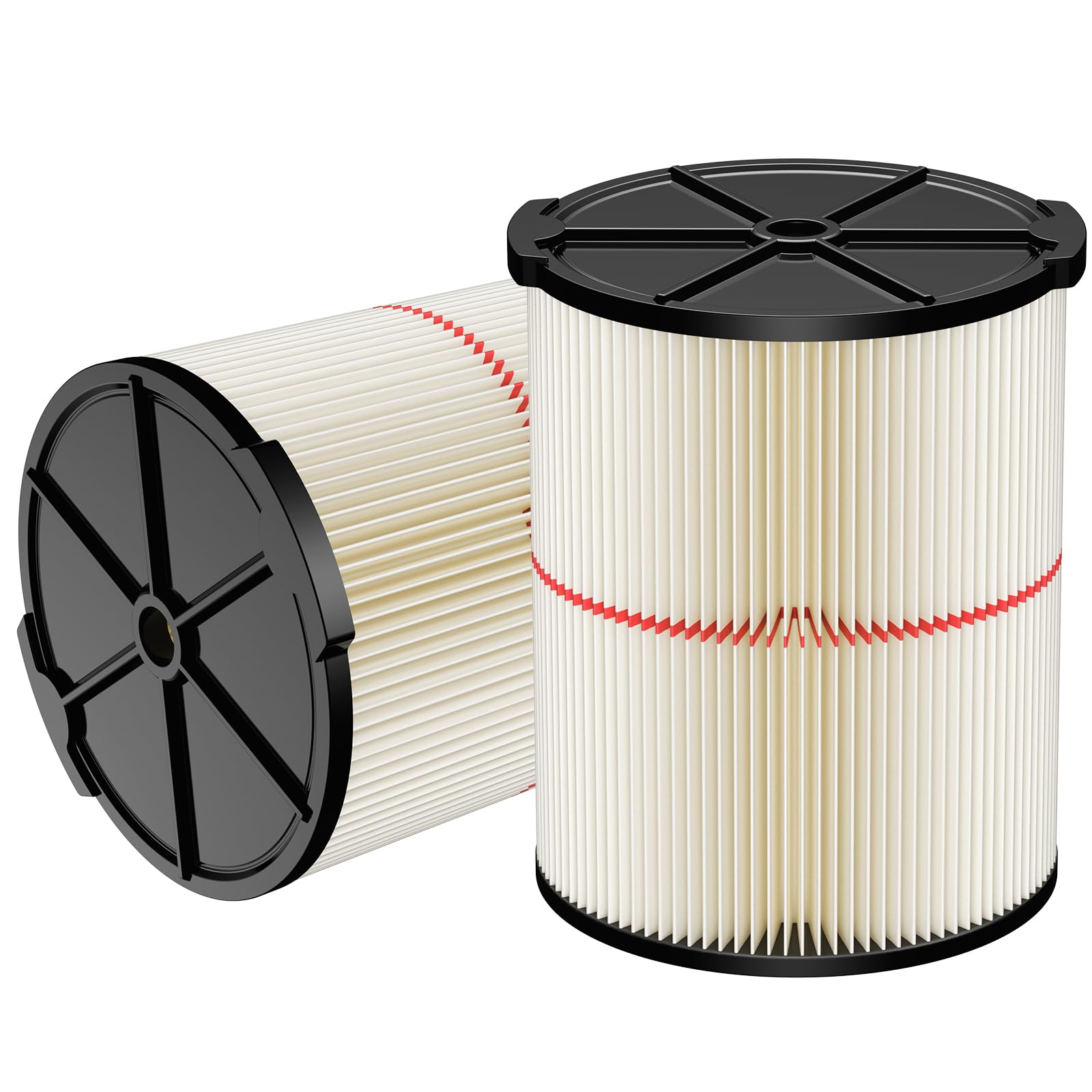 Photo 1 of 2Pack Replacement Filter For Craftsman ?CMXZVBE38754 Red Stripe General Purpose Wet Dry Vac Replacement Filter Fit for 5 to 20 Gallon Shop Vacuums Part #009-38754