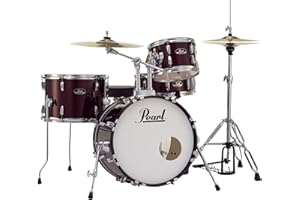 Pearl Roadshow Drum Set 4-Piece Complete Kit with Cymbals and Stands, Wine Red (RS584C/C91)