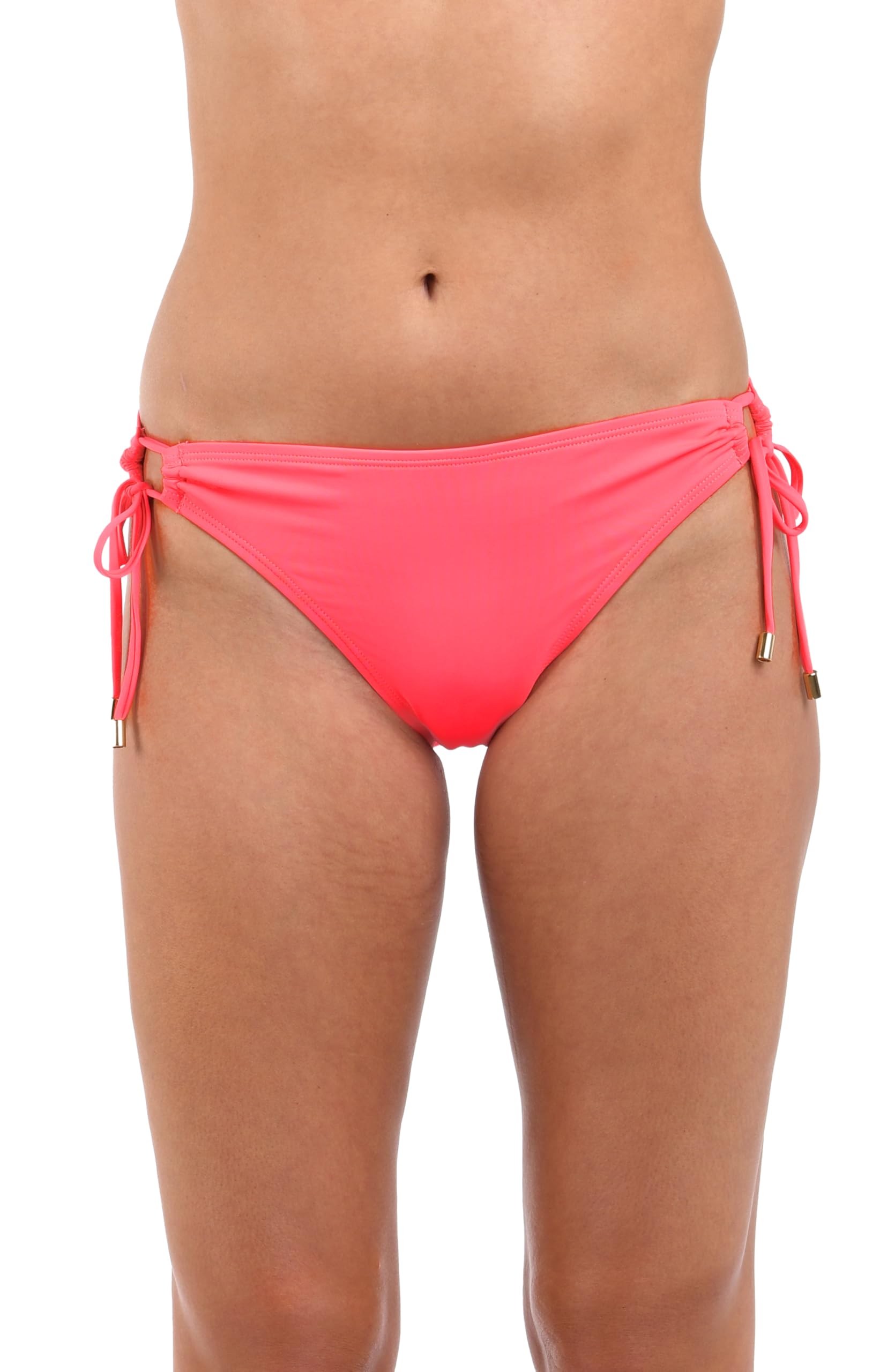 La Blanca Bikini Bottoms for Women Island Goddess Side Tie Hipster Swimsuit Bottom, Coral Reef, 8