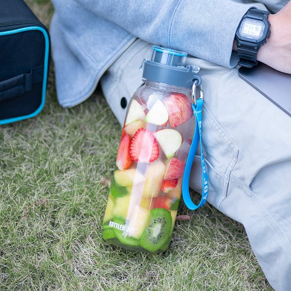 BOTTLED JOY 32oz Water Bottle, BPA Free Water Bottle with Motivational Time Marker Reminder Leak-Proof 1L Drinking Bottle Tritan Sports Bottle for Camping Workouts Gym and Outdoor Activity : Sports & Outdoors