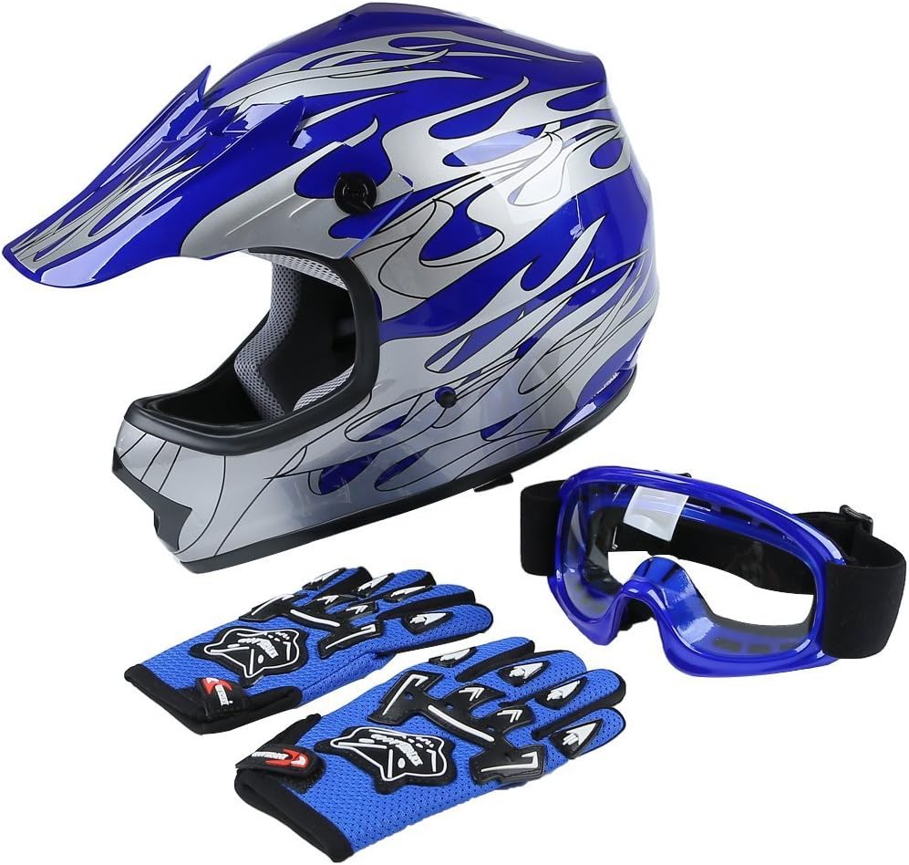 dirt bike helmets with goggles and gloves