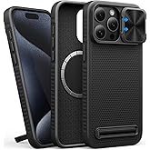 BXYJY for iPhone 15 Pro Max Case Compatible with MagSafe, Built-in Kickstand & Slide Camera Cover, Military-Grade Drop Protection Rugged Hard Magnetic Phone Case for iPhone 15 Pro Max 5g 2023,Black