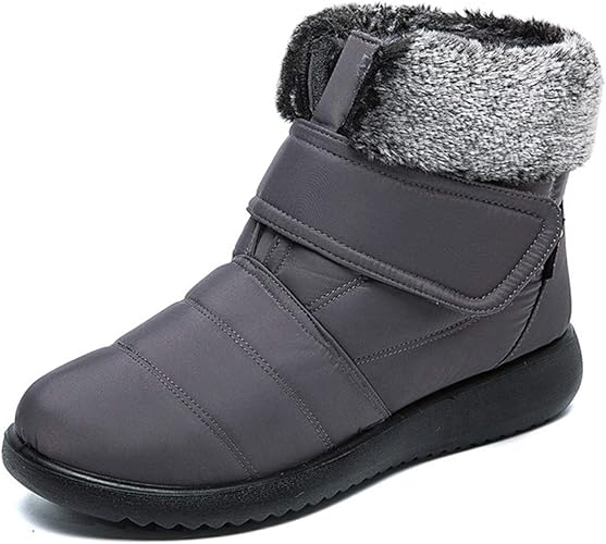Amazon Qiage 大きいサイズ スノーブーツ レディース 防水 ショート 冬 裏ボア ベロクロ 滑らない 防寒靴 あったか 保温 もこもこ おしゃれ シンプル 冬ブーツ 防滑 防風 雪遊び 歩きやすい 痛くない ママシューズ スノーシューズ 防水 ブーツ ブーティ