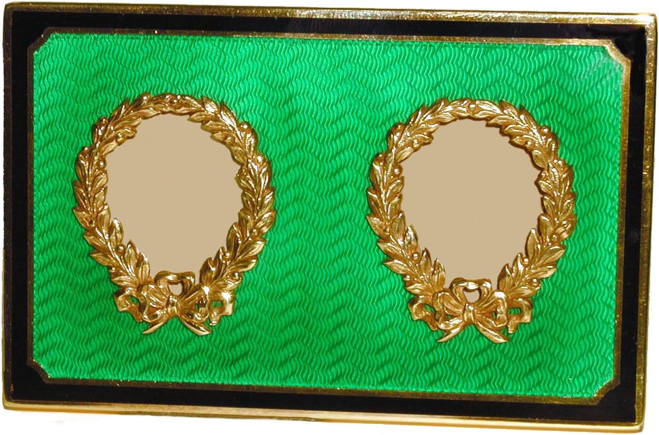 Picture frame in sterling silver goldplated with fire enamels - Empire like Fabergè style - Handmade by Salimbeni - collectible"objet d'art" - made in Italy