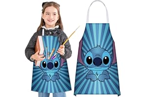 Akkya Kids Aprons for Cooking Toddler Chef Painting Apron with Pocket Baking Art Gardening Personalized Smock for Girls Boys