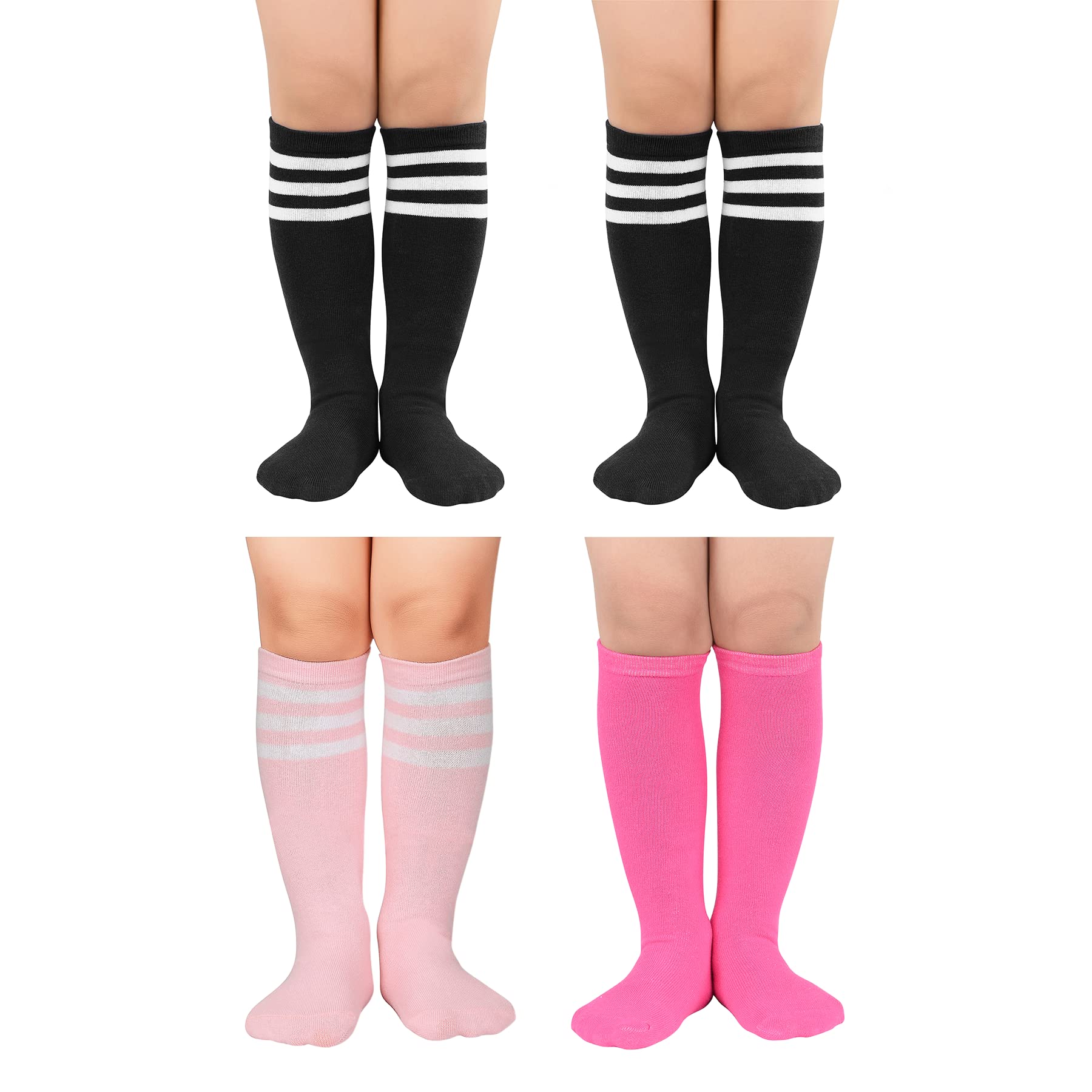 Zando 4 Pairs Toddler Knee High Socks