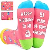 Zmart Birthday Gifts for Senior Women - Funny Birthday Socks for Her in 50s