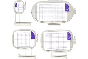 MagnaHoop Embroidery Hoops for Brother Innovis NQ1700E NQ1600E NQ3600D Dream Machine 2 VE2200 1500D V3 VM5200 Babylock Destiny Flourish Flare Embroidery Machine Hoop (4in1-B Set)