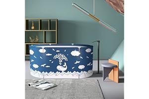 ptlsy Ice Bath Tub for Adults, Large Portable Bathtub for Adult, Folding Japanese Soaking Bath Tub Fit for Cold Warm Spa Indoor & Outdoor (Whale Large)