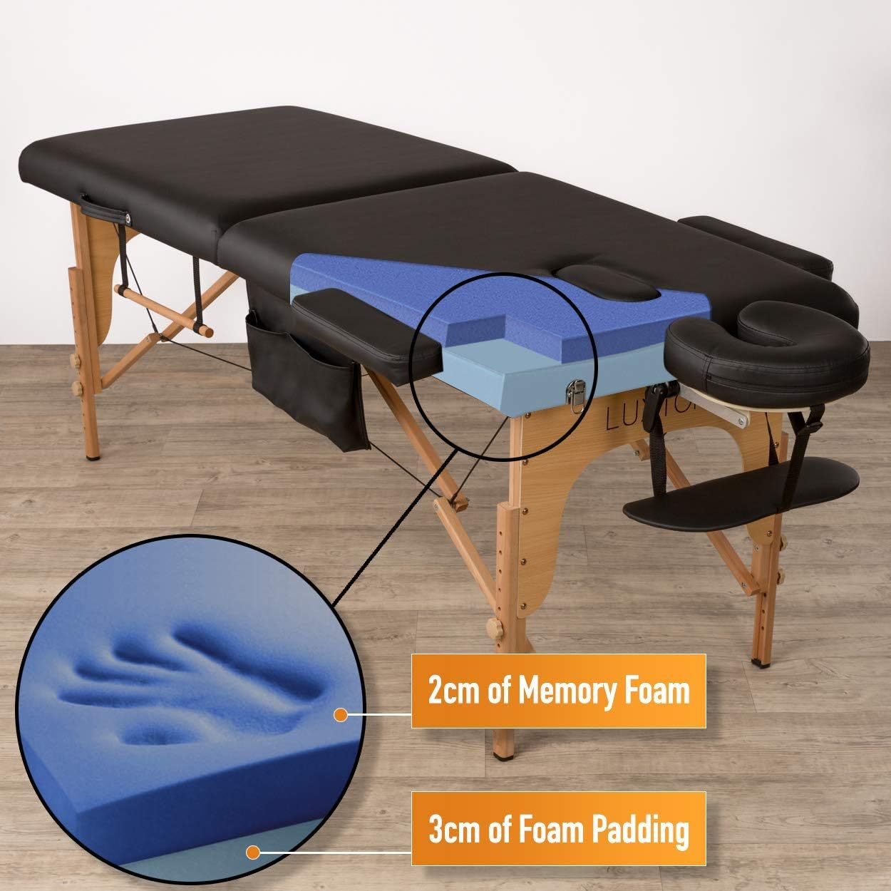 Luxton Home Premium Memory Foam Massage Table - Easy Set Up - Foldable & Portable: Sports & Outdoors