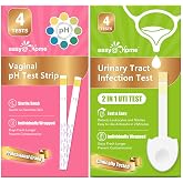 Easy@Home 4 Vaginal pH Test &amp; 4 UTI Test Strips for Women, at Home Tests | Yeast Infection, BV, UTI Tests for Women, Quick Precise Results, 4 Urinary Tract Infection &amp; 4 Feminine pH Health Tests