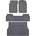 Motor Trend FlexTough 4PC Floor Liners & Cargo Mat - All Weather Heavy Duty Rubber Mats | Custom Fit HD Protection