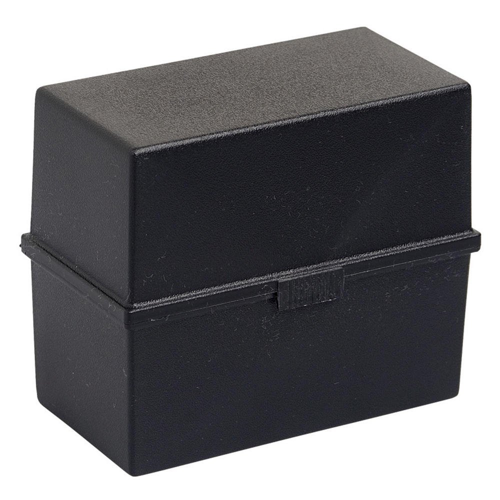 Exacompta - Ref 51814D - Office Card Index Box - 100 x 228 x 170mm in Size, Suitable for Storing A5 Index Cards, Snap Lock Closure, Hinged Lid - Black