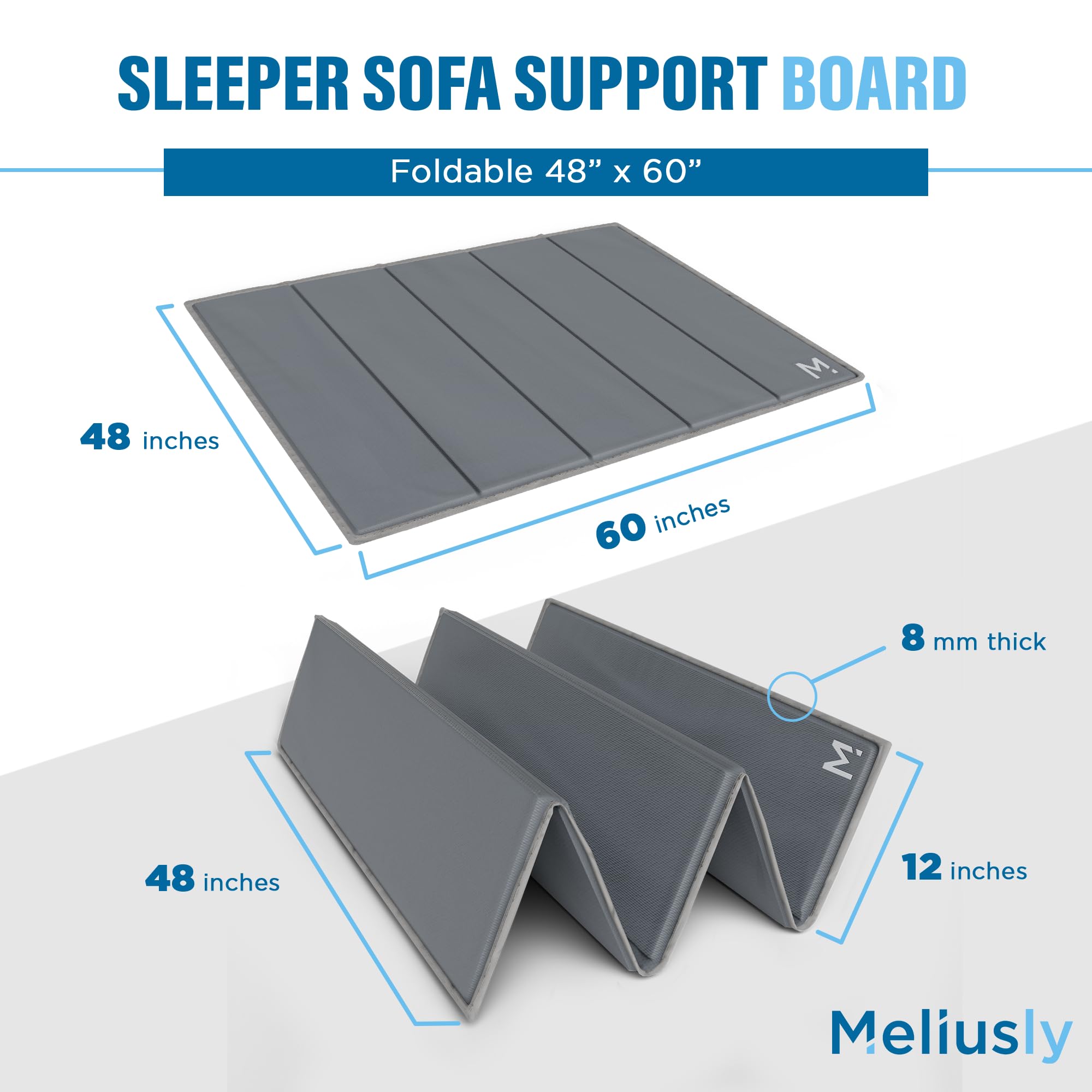Meliusly Heavy Duty Sleeper Sofa Support Board (48x60 - Queen Size) Reinforced Wood Sofa Bed Support, Pull Out Couch Mattress Board, Sleeper Bar Shield, SleeperSaver