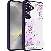 EMUYGIU for Samsung Galaxy S25 Plus Case [Buffertech 6.7ft Military-Grade Drop Protection] [Anti Peel Off Tech] Clear TPU Bumper 5G Phone Case Cover Design (Flower Series)