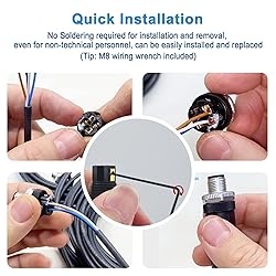Lonlonty M8 Field Assembly Connector 4-Pin A Coding