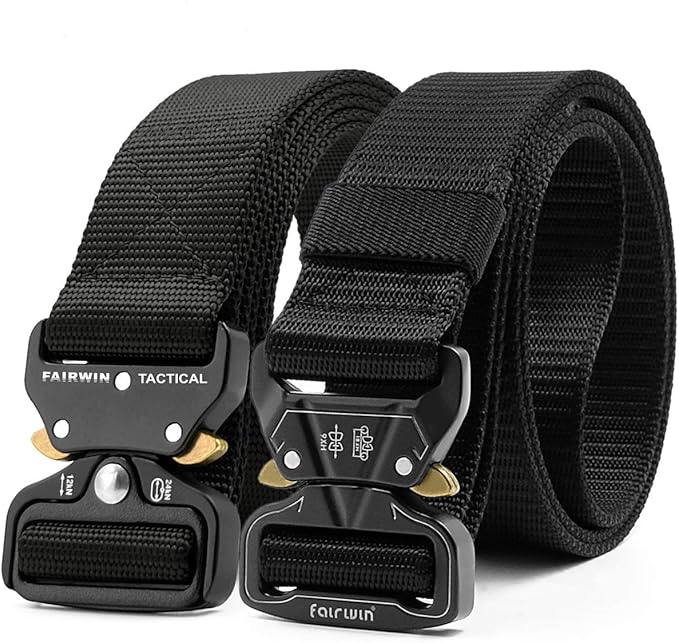 white tactical belt