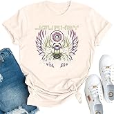 Journey Women's Graphic T-Shirt Don't Stop Believin Short-Sleeve Tops Vintage Style