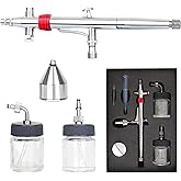 Casubaris Airbrush Pen with Rotatable Air Brush Head,Gravity and Both Side Siphon Feeding is Available,Dual Action Airbrush kit Match with Most Types Airbrush compressors Cost-Effective for Airbrush