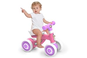 BELLOCHIDDO Toddler Balance Bike - Baby Balance Bike 1+ Year Old with 4 EVA Silent Wheels, 12-24 Months Baby Toys, Ride On Toys for 1+ Year Old, First Birthday Gifts for Boys & Girls
