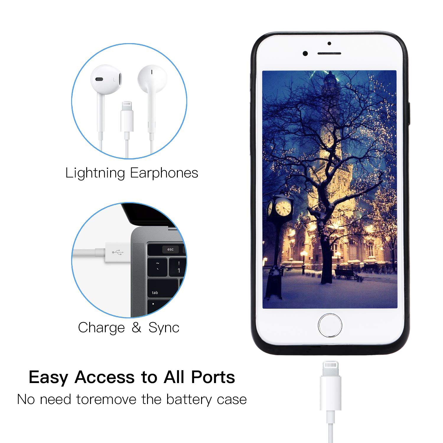 Mozeat iPhone 6s 6 Battery Case Slim 4000mAh Rechargeable Charging Case for 4.7\