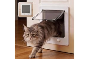 LIBBEPET Extra Large Cat Door (Inner Size: 7.7"x 8.7"), 4-Way Locking Indoor Cat Doors, Weatherproof Pet Doors for Cats Up to