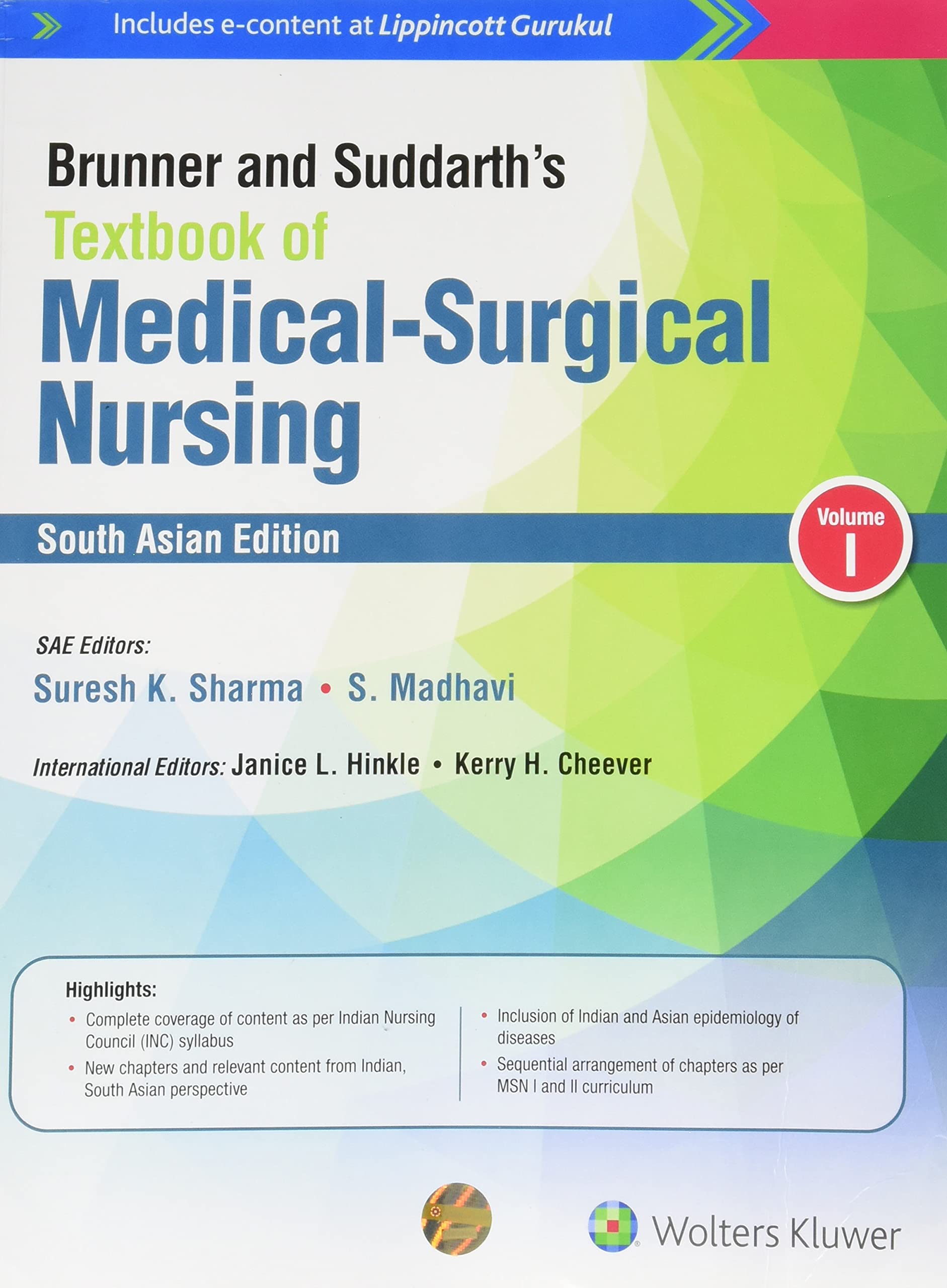 Brunner And Suddarths Textbook Of Medical-Surgical Nursing South Asian Edition (Vol1&2): Vol. 2
