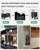 GECONLE 100L Foldable Trolley on Wheels with Drink Holders for Outdoor Use view 6