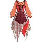 FCCAM Witch Costume Dress for Women Winifred Mary Sanderson Costume Adult Halloween Cosplay