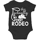 AW Fashions This Is Actually My First Rodeo Baby Bodysuit Adorable Newborn Girl Boy Clothes Newborn Romper