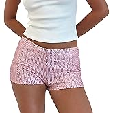UAURORAO Women Sequin Micro Shorts Mini Sparkly Low Rise Going Out Y2k Shorts Sexy Glitter Rave Booty Boxers